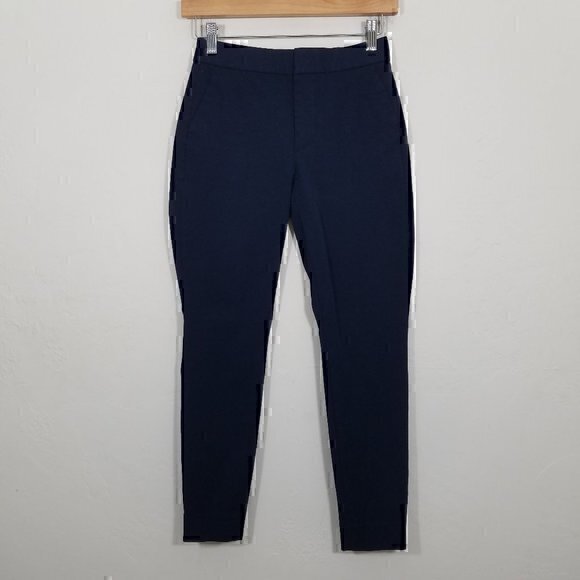 Banana Republic Navy Blue High Rise Slim Ankle Petite Dress Pants Stretch 00P - Picture 1 of 7